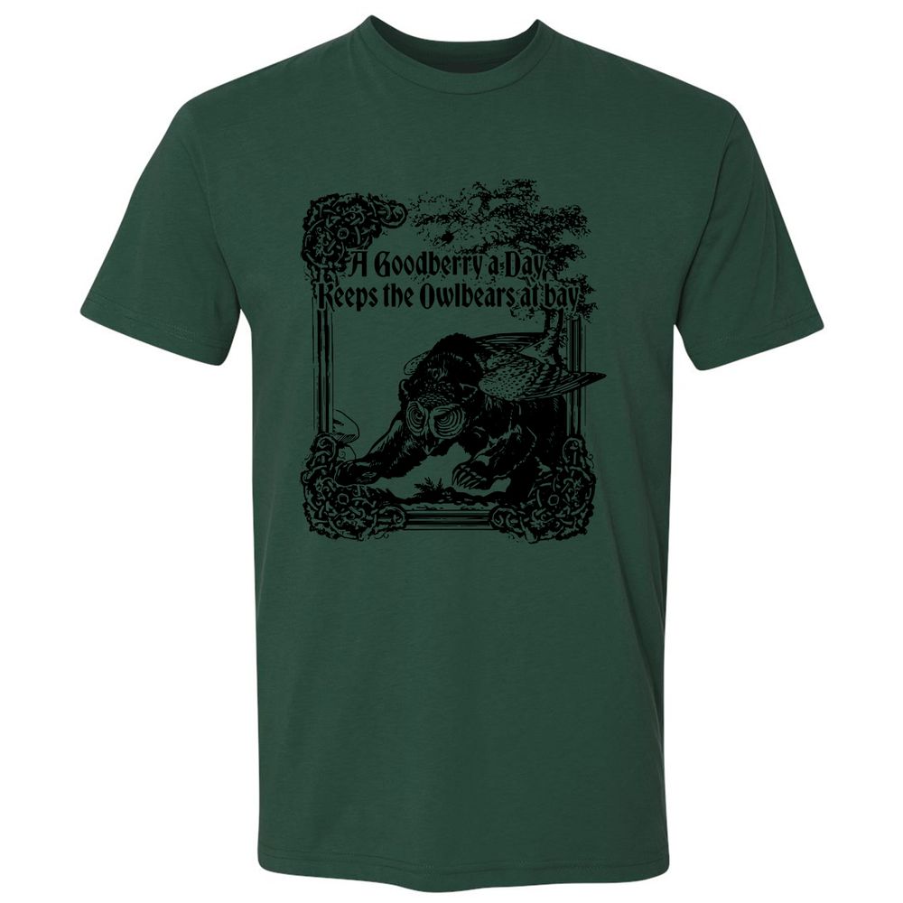 A Goodberry A Day Keeps The Owlbears At Bay Premium Unisex T-Shirt - Forest Green - 13