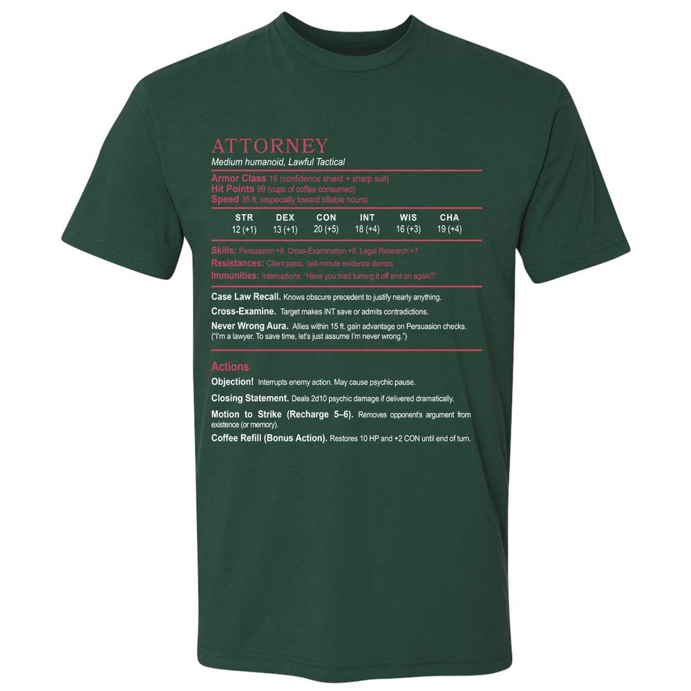 Attorney Premium Unisex T-Shirt - Forest Green - 13