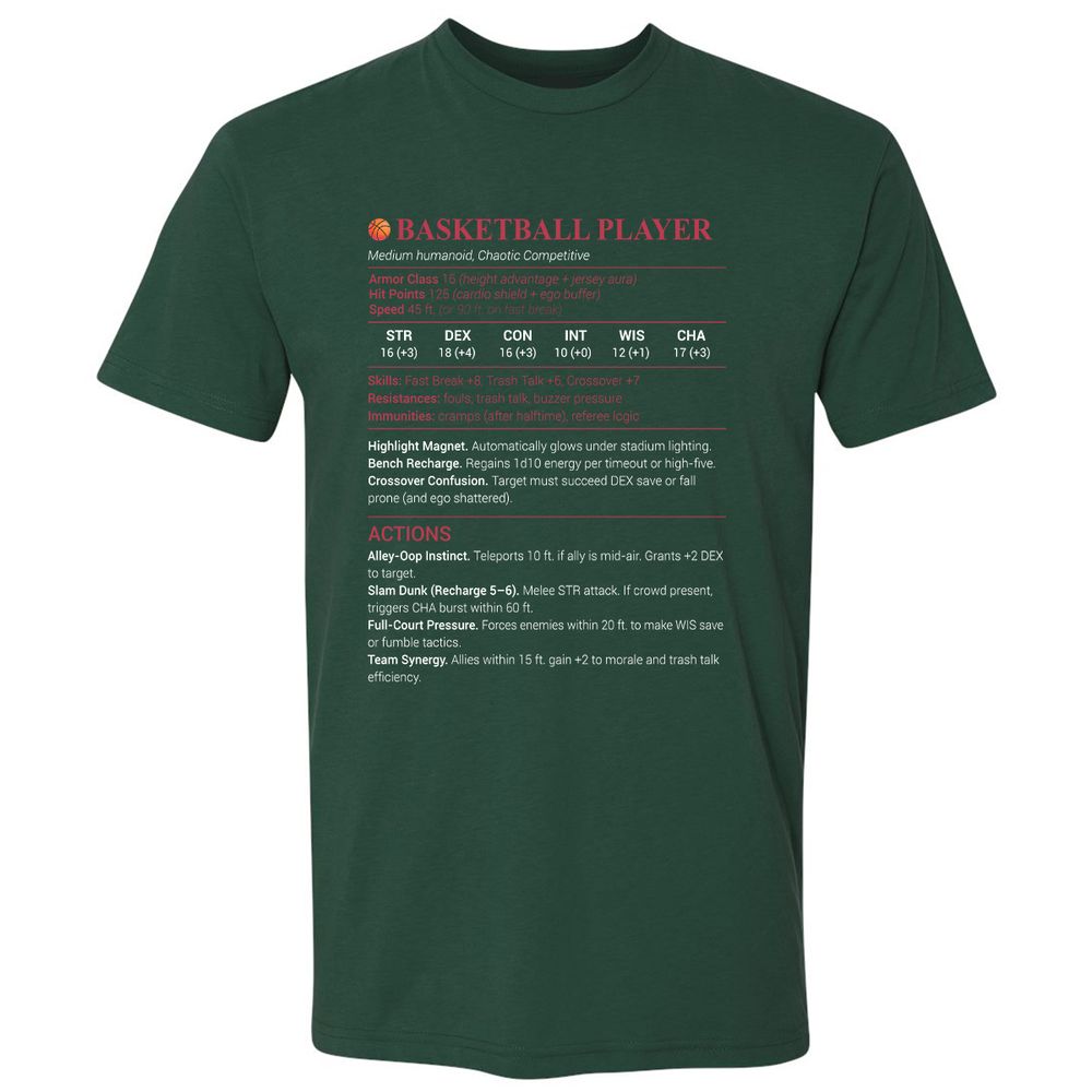 Basketball Player Premium Unisex T-Shirt - Forest Green - 13