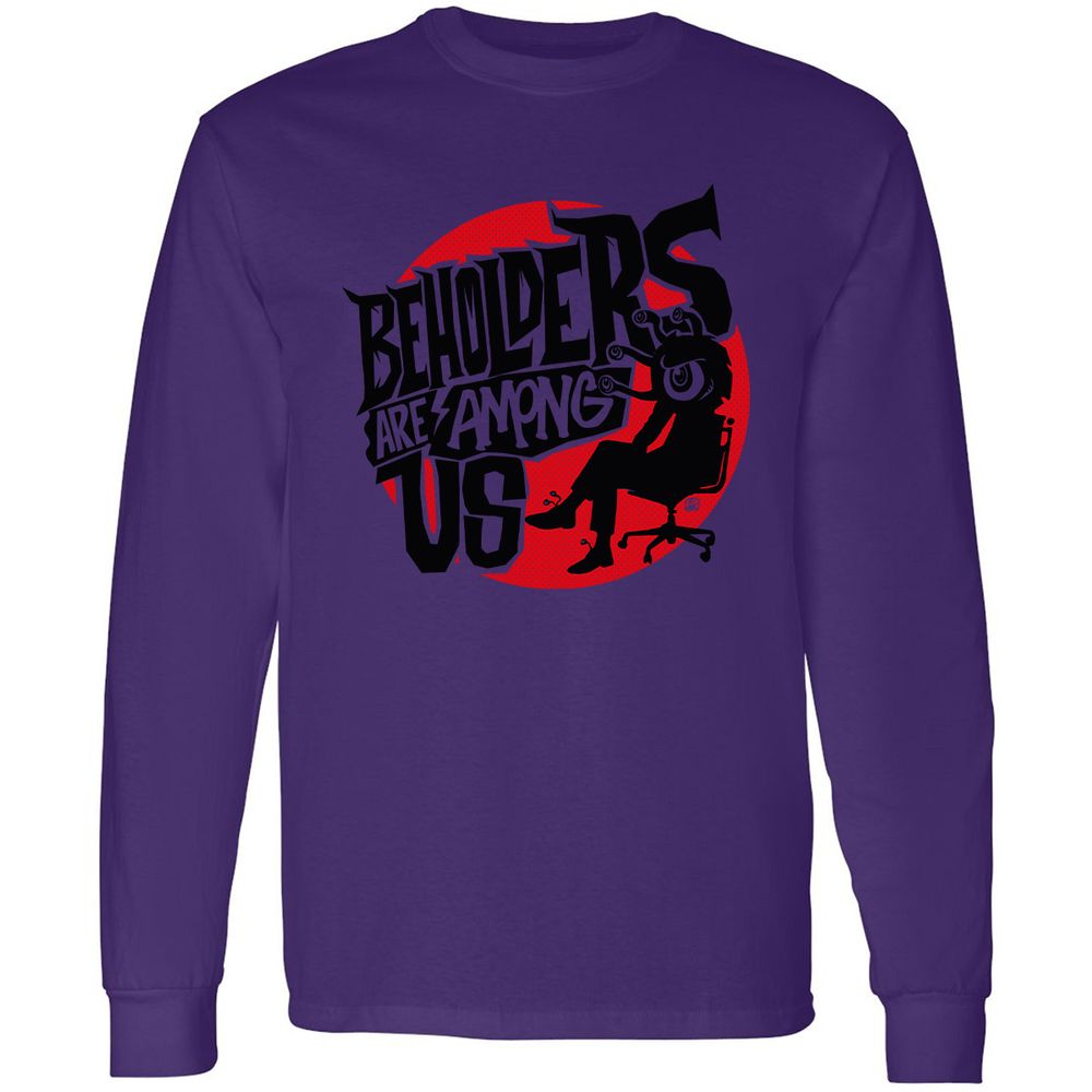 Beholders Are Among Us Long Sleeve T-Shirt - Purple - 13