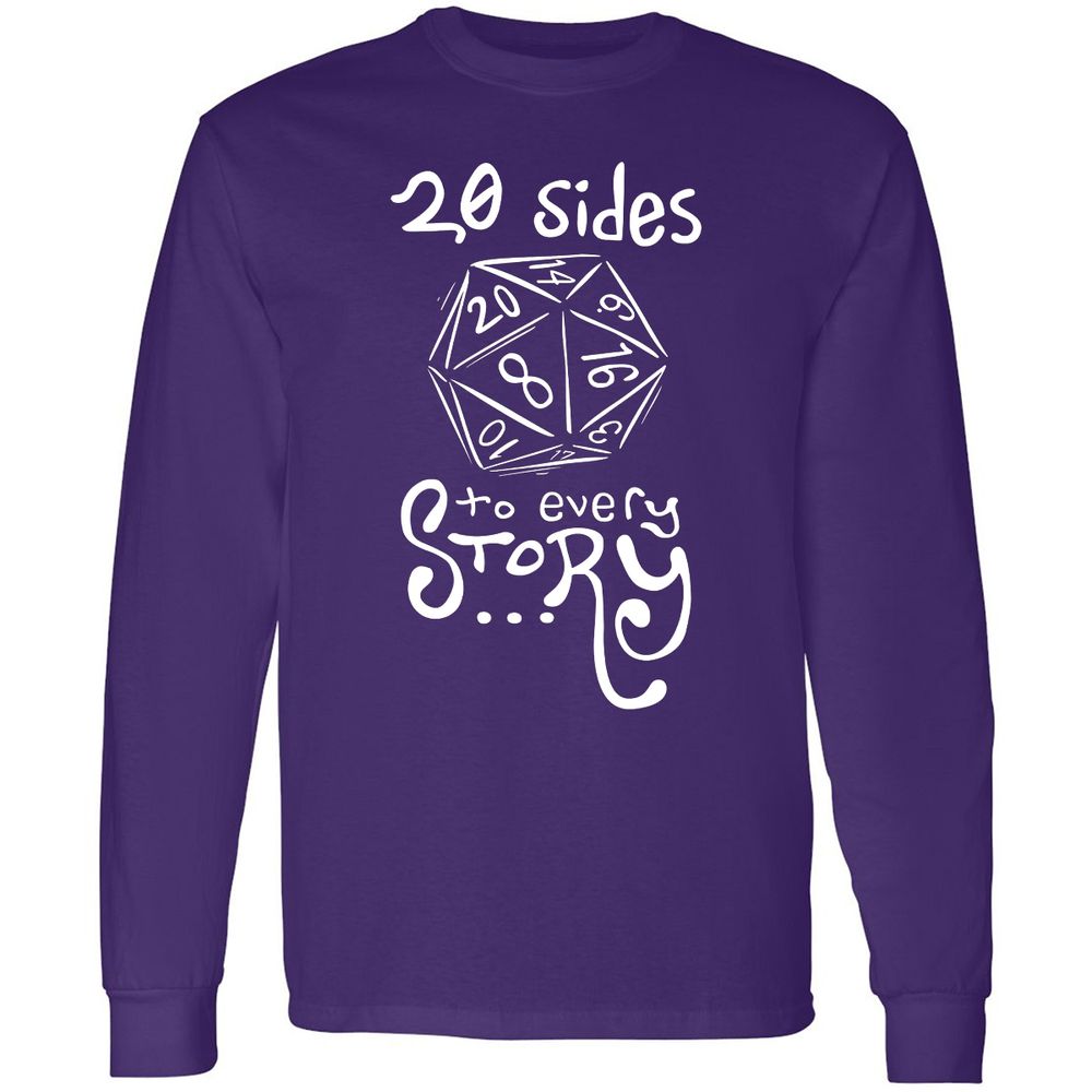 20 Sides to Every Story Long Sleeve T-Shirt - Purple - 13