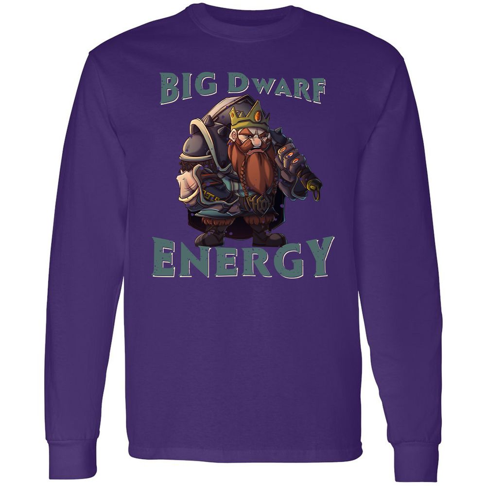 Big Dwarf Energy Long Sleeve T-Shirt - Purple - 13
