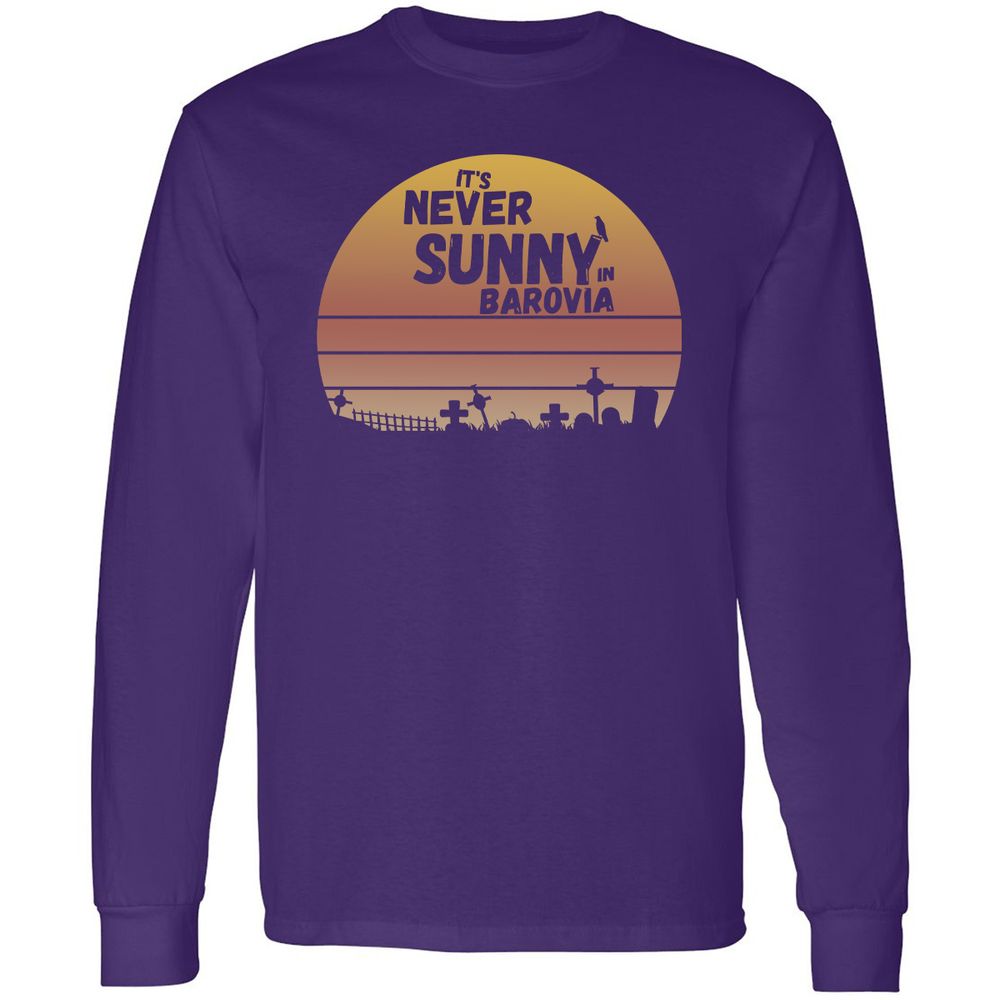 Vintage It's Never Sunny In Barovia Long Sleeve T-Shirt - Purple - 13