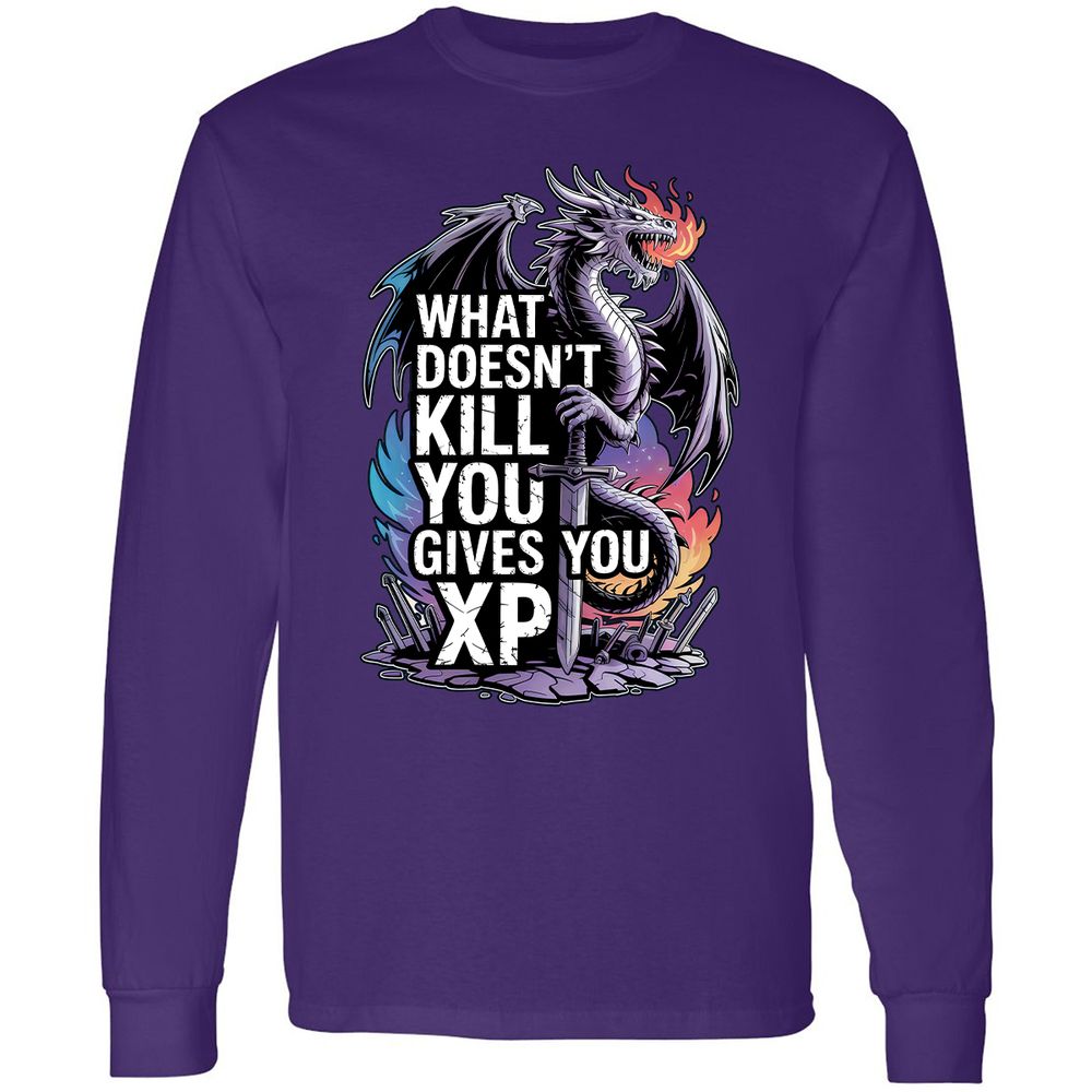 What Doesn't Kill You Dragon Long Sleeve T-Shirt - Purple - 13