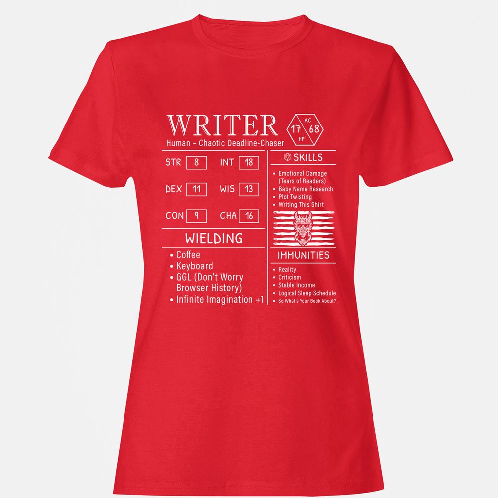 Writer Stats New Women's T-Shirt - Red - 13