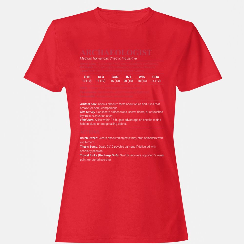 ARCHAEOLOGIST Women's T-Shirt - Red - 13