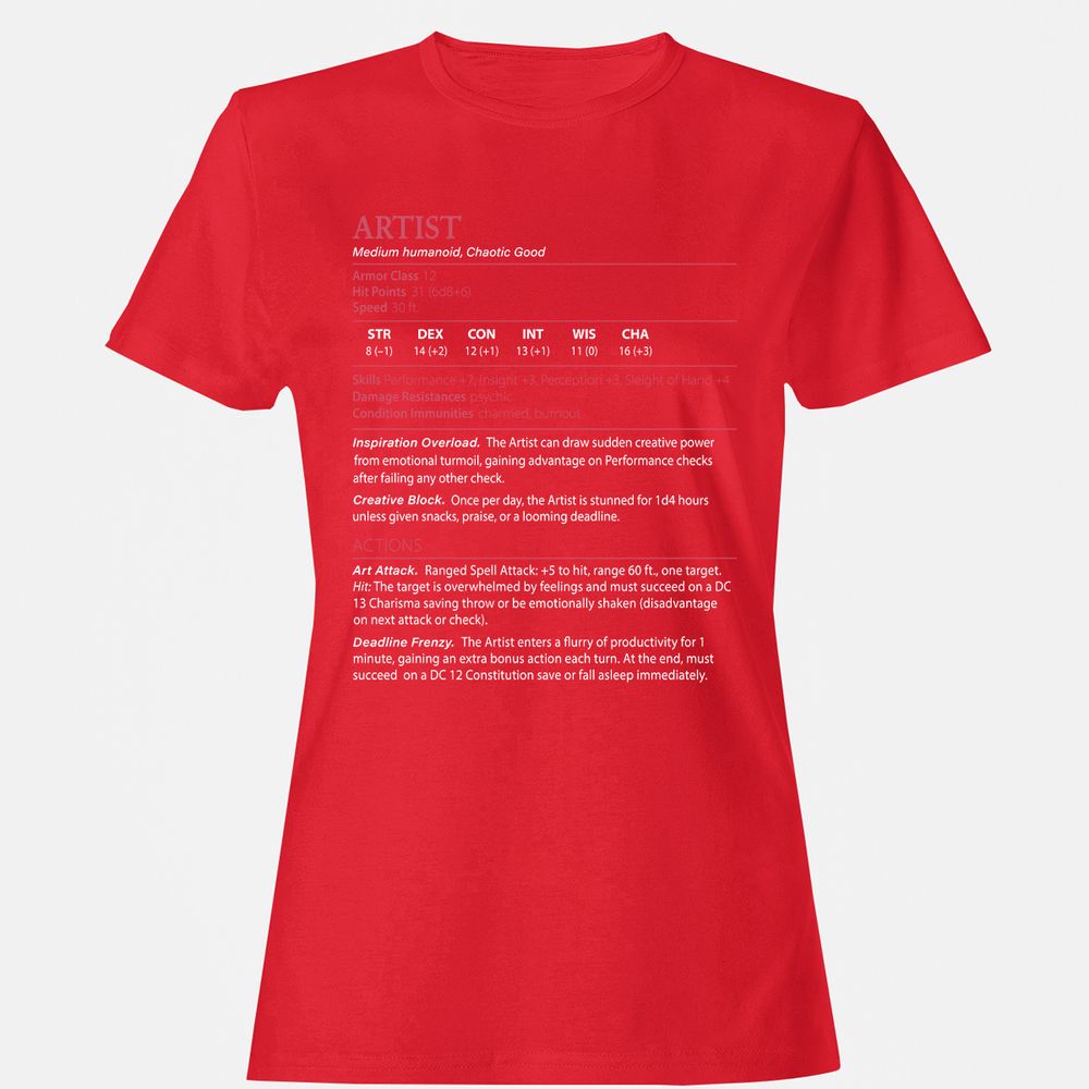 Artist Stats Women's T-Shirt - Red - 13