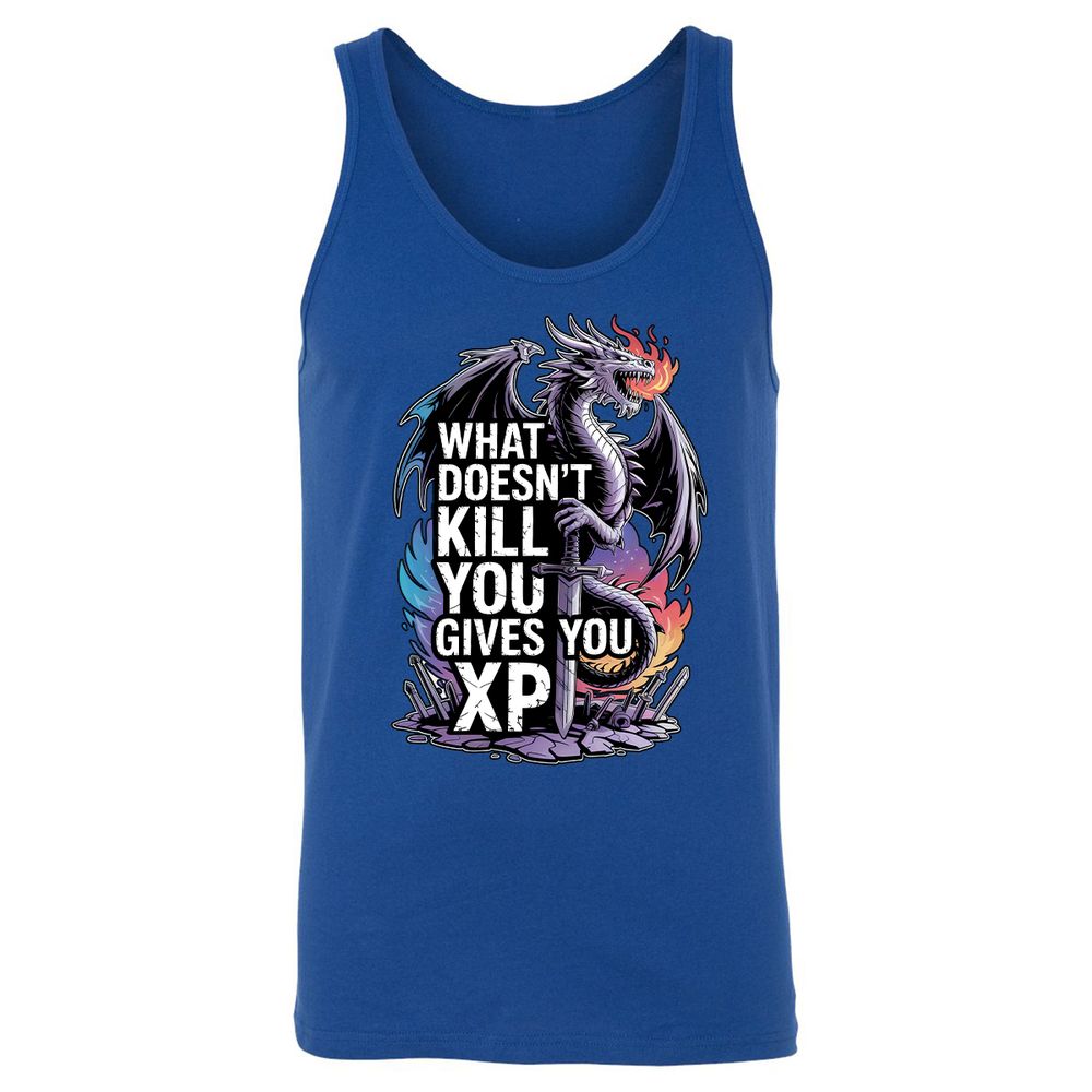 What Doesn't Kill You Dragon Unisex Jersey Tank - True Royal - 13