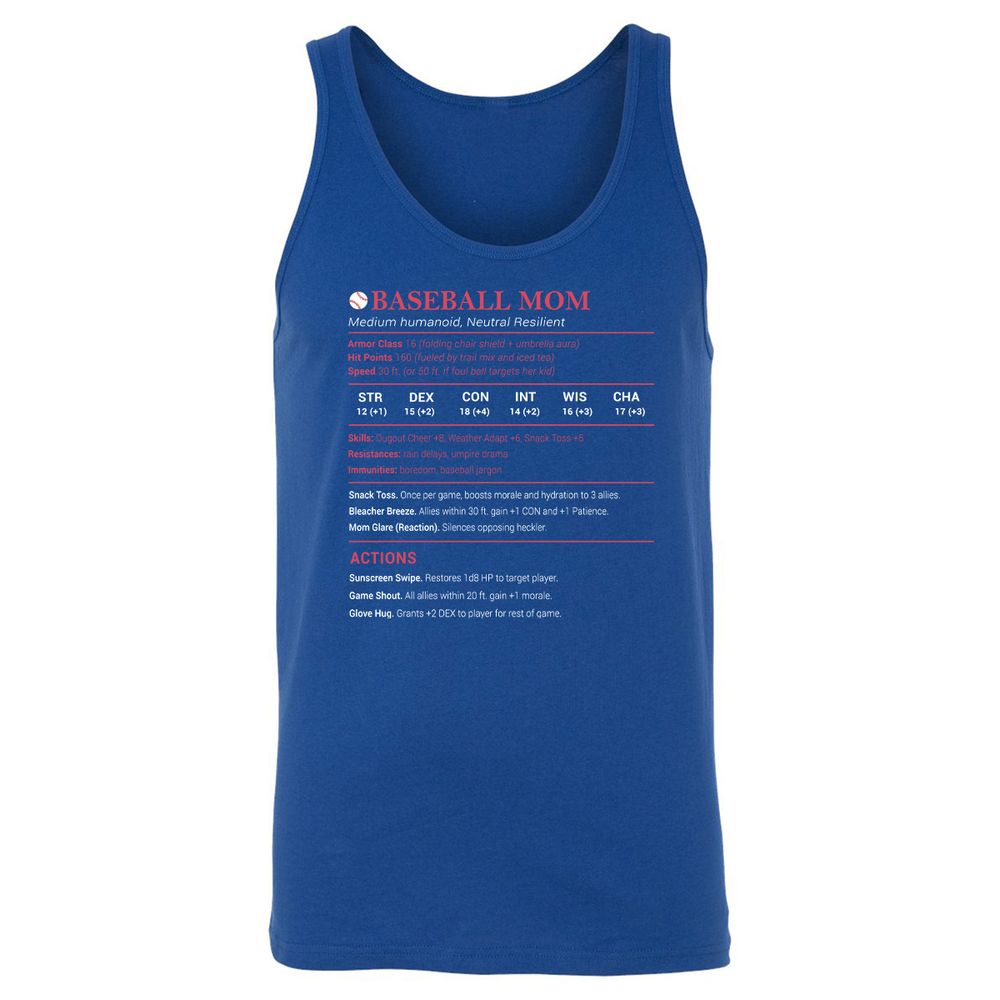Baseball Mom Unisex Jersey Tank - True Royal - 13