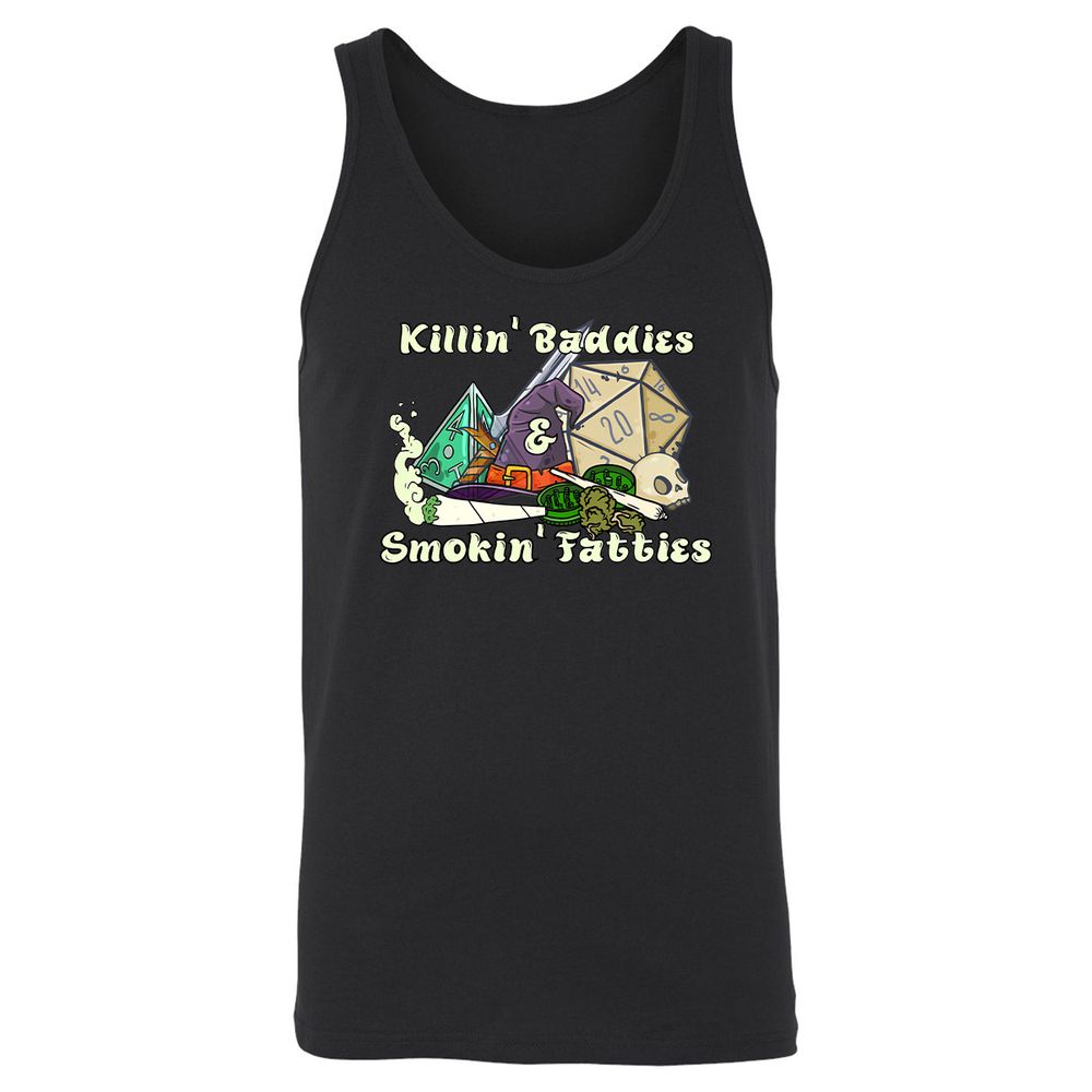 Killin' Baddies Smokin' Fatties Unisex Jersey Tank - Black - 14