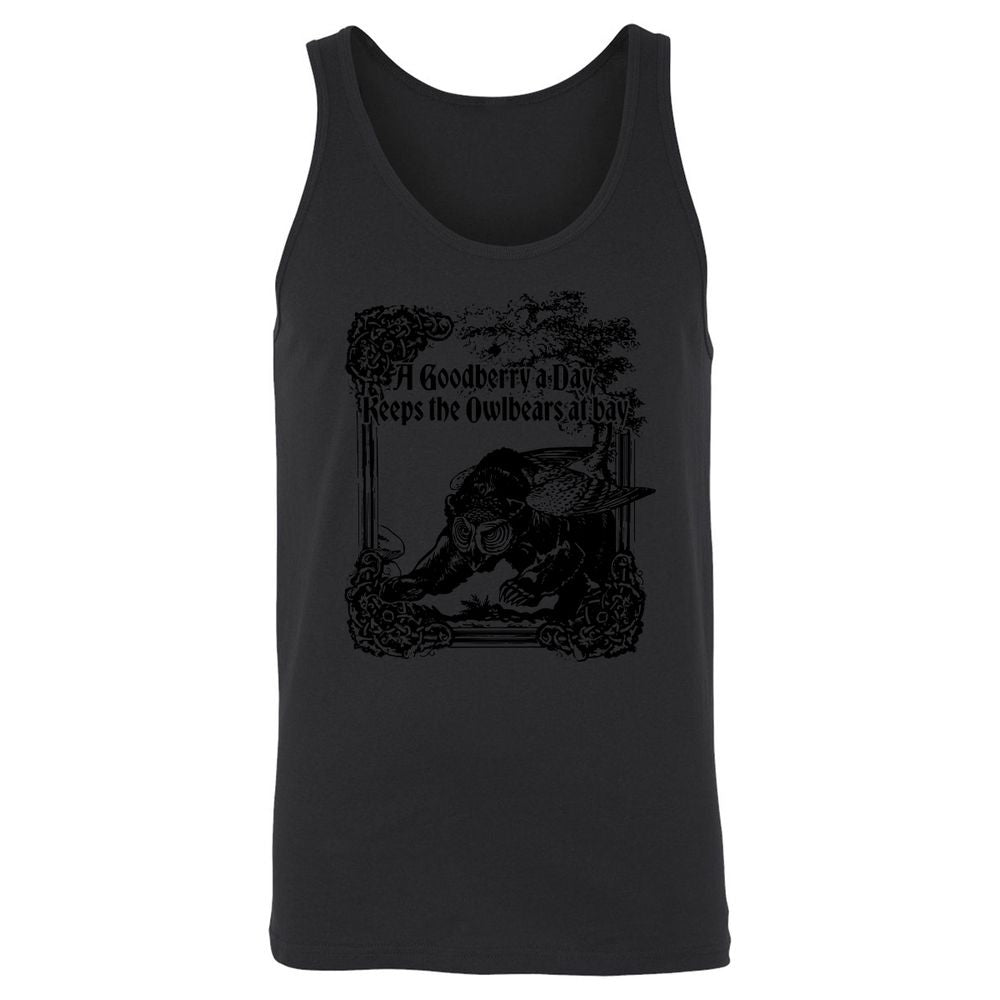 A Goodberry A Day Keeps The Owlbears At Bay Unisex Jersey Tank - Black - 14