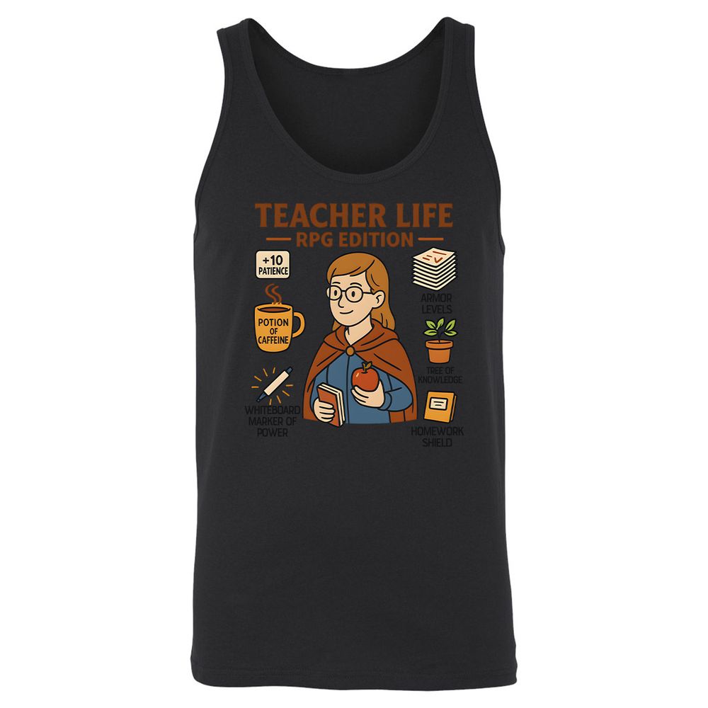 Teacher Life RPG Edition Unisex Jersey Tank - Black - 14