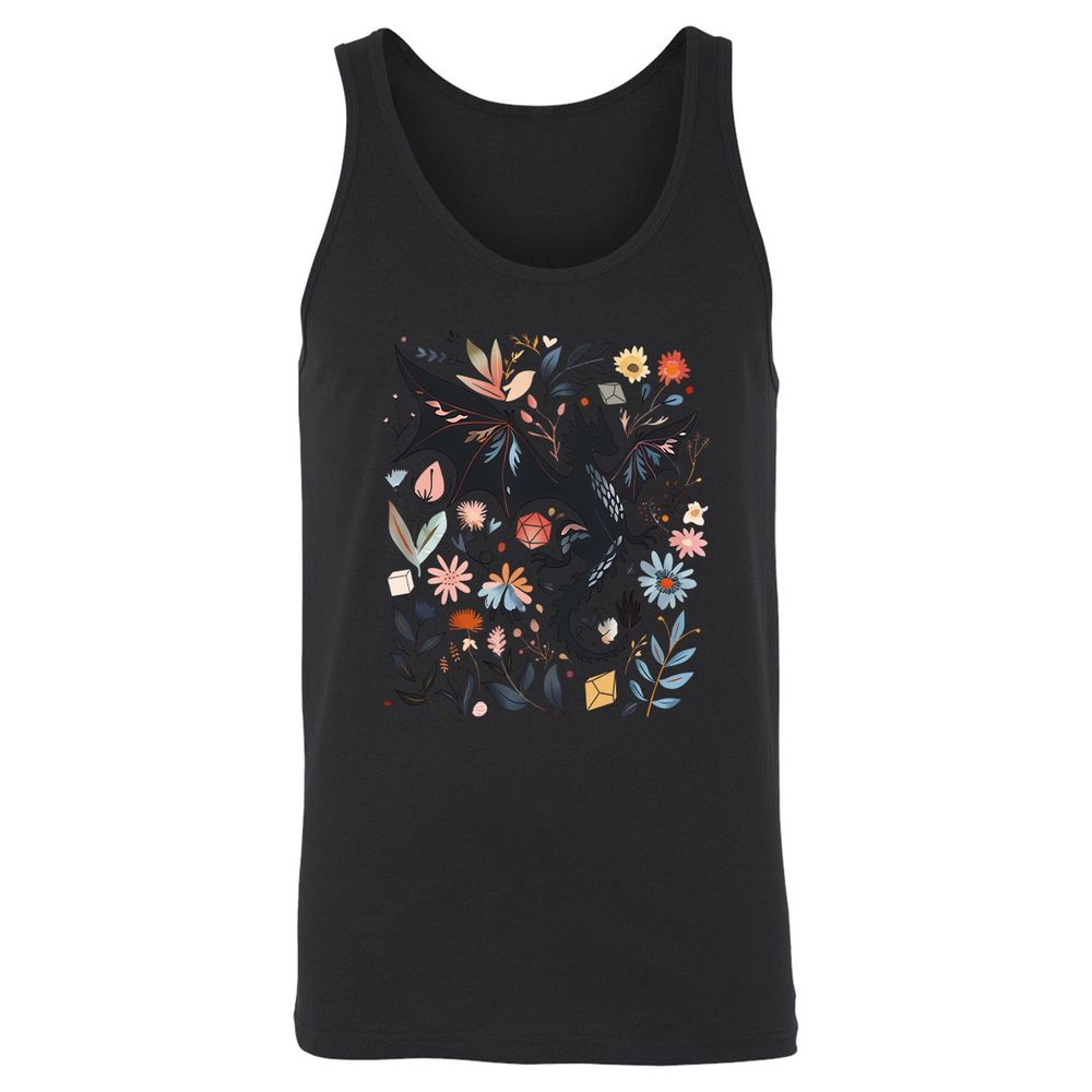 Floral DnD Dragon - Black - 14