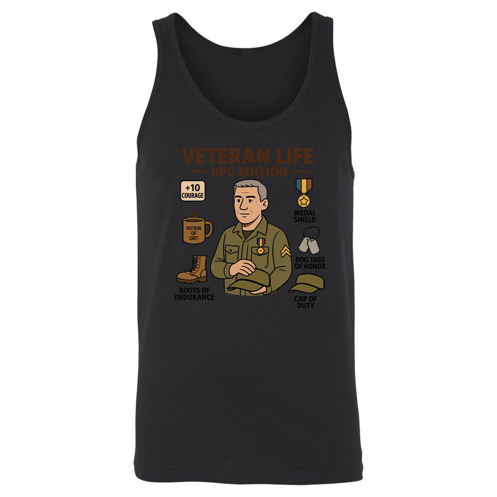 Veteran Life RPG Edition Unisex Jersey Tank - Black - 14