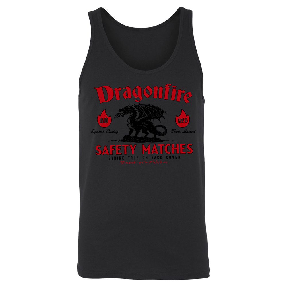 Dragonfire Unisex Jersey Tank - Black - 14