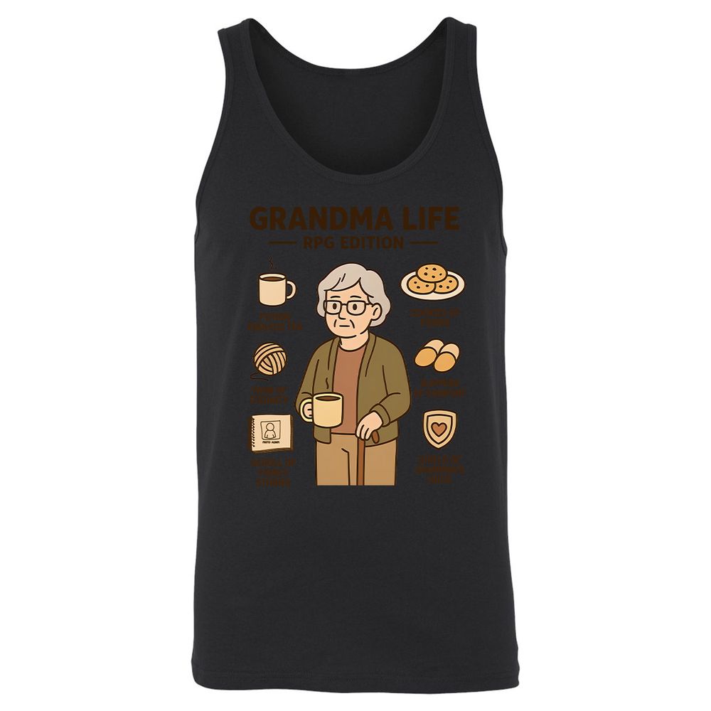 Grandma Life RPG Edition Unisex Jersey Tank - Black - 14