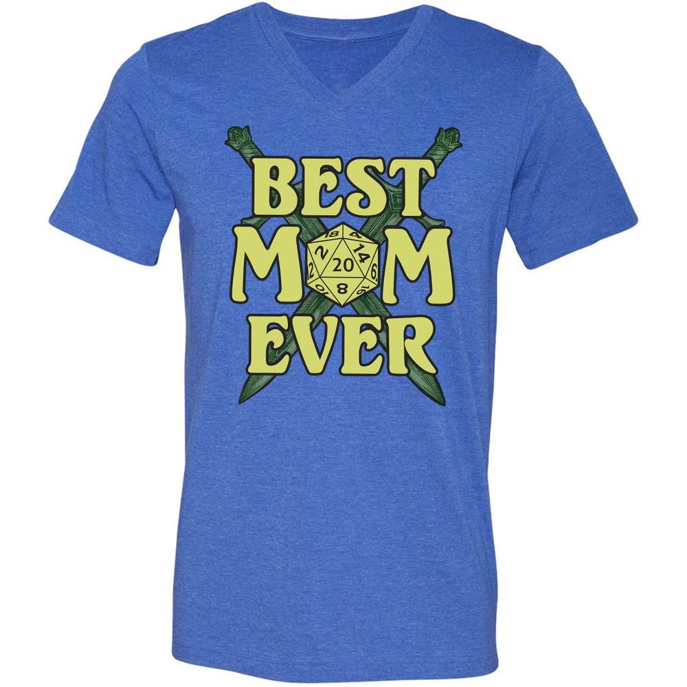 Best Mom Ever Unisex V-Neck T-Shirt - Heather True Royal - 14