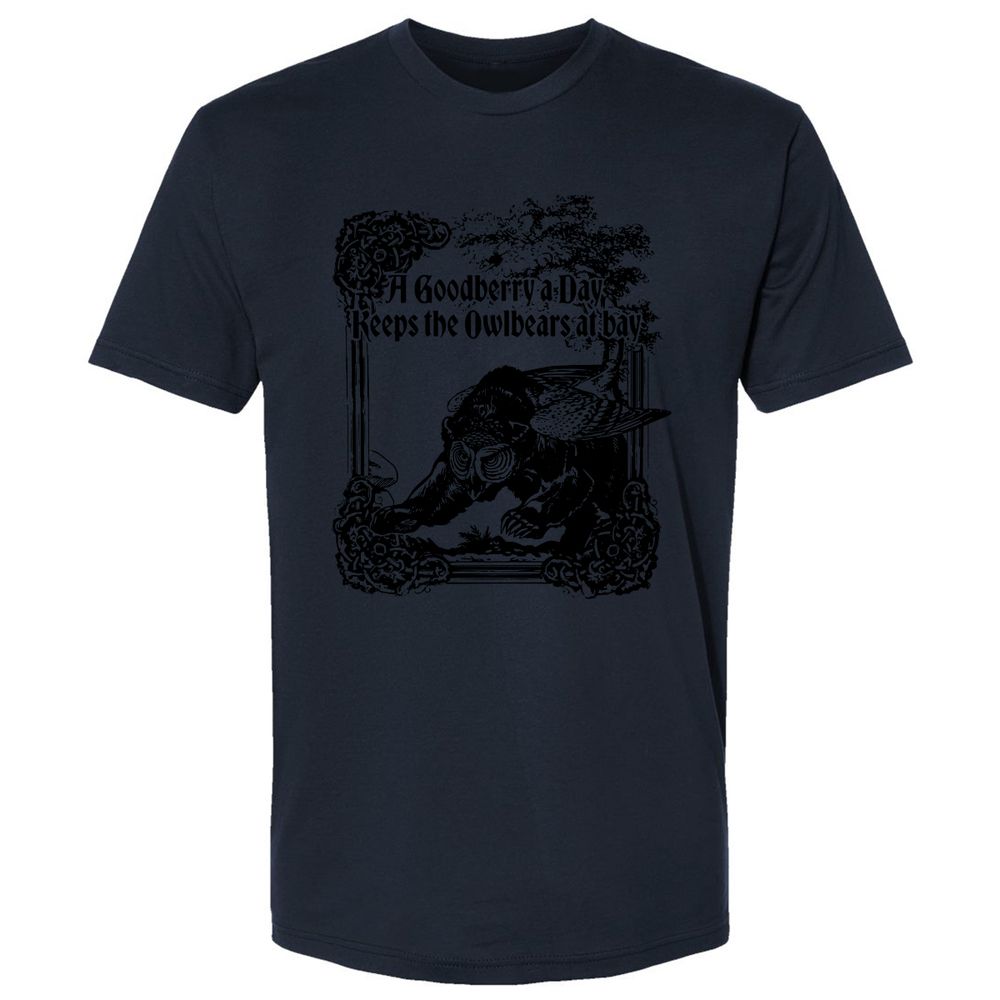 A Goodberry A Day Keeps The Owlbears At Bay Premium Unisex T-Shirt - Midnight Navy - 14