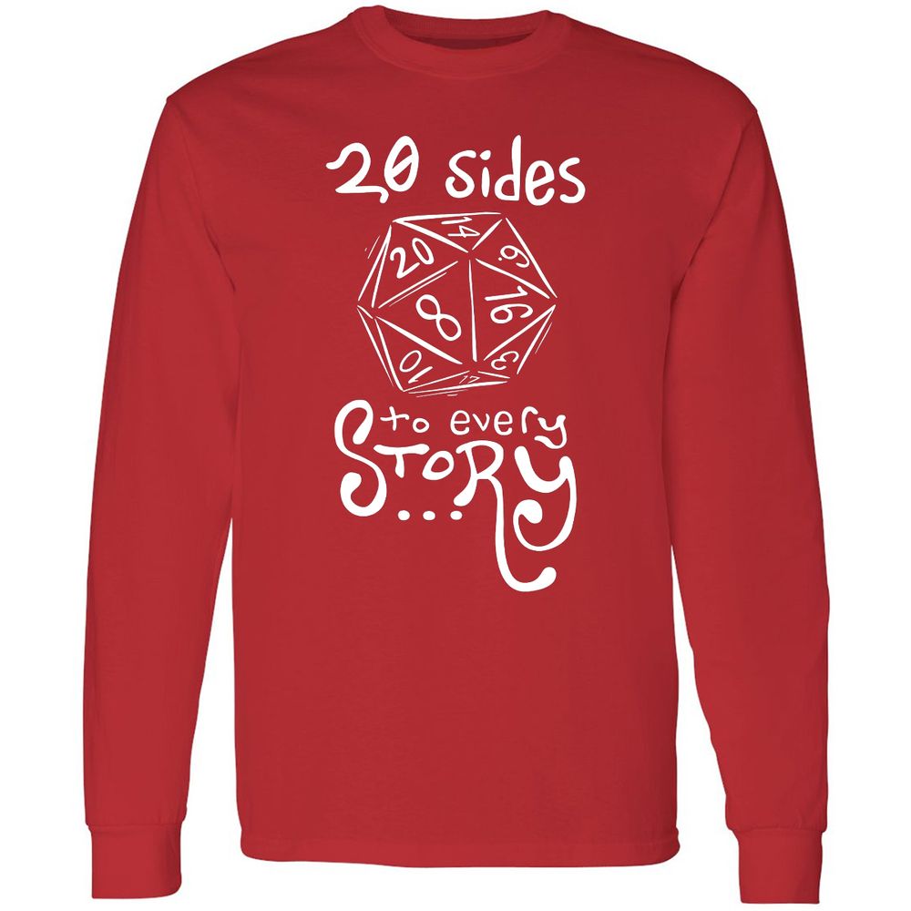 20 Sides to Every Story Long Sleeve T-Shirt - Red - 14