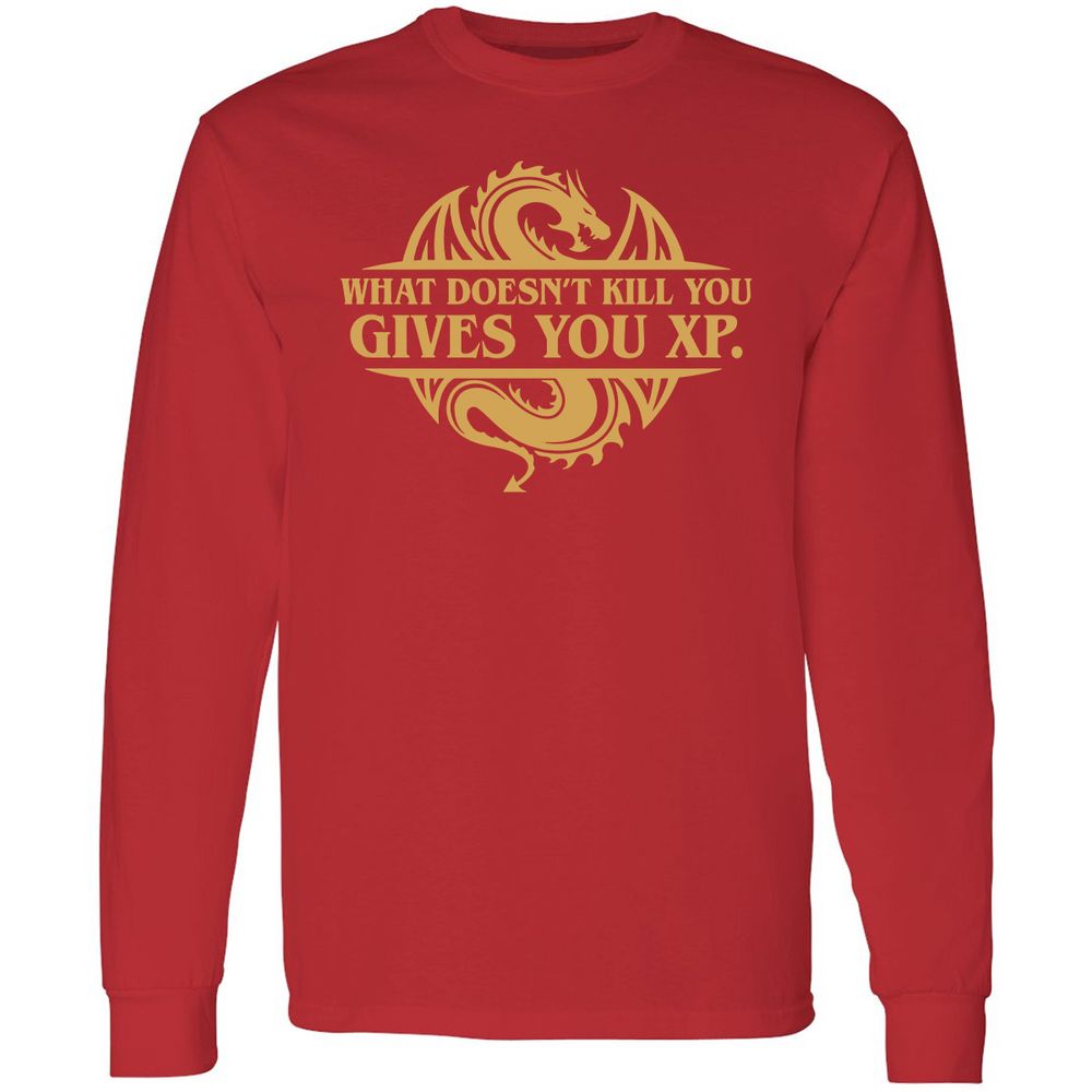 What Doesn't Kill You Gives You XP Long Sleeve T-Shirt - Red - 14