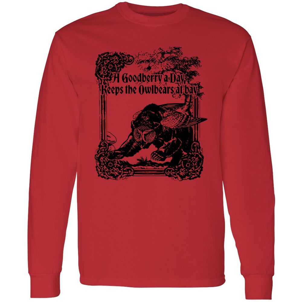 A Goodberry A Day Keeps The Owlbears At Bay Long Sleeve T-Shirt - Red - 14