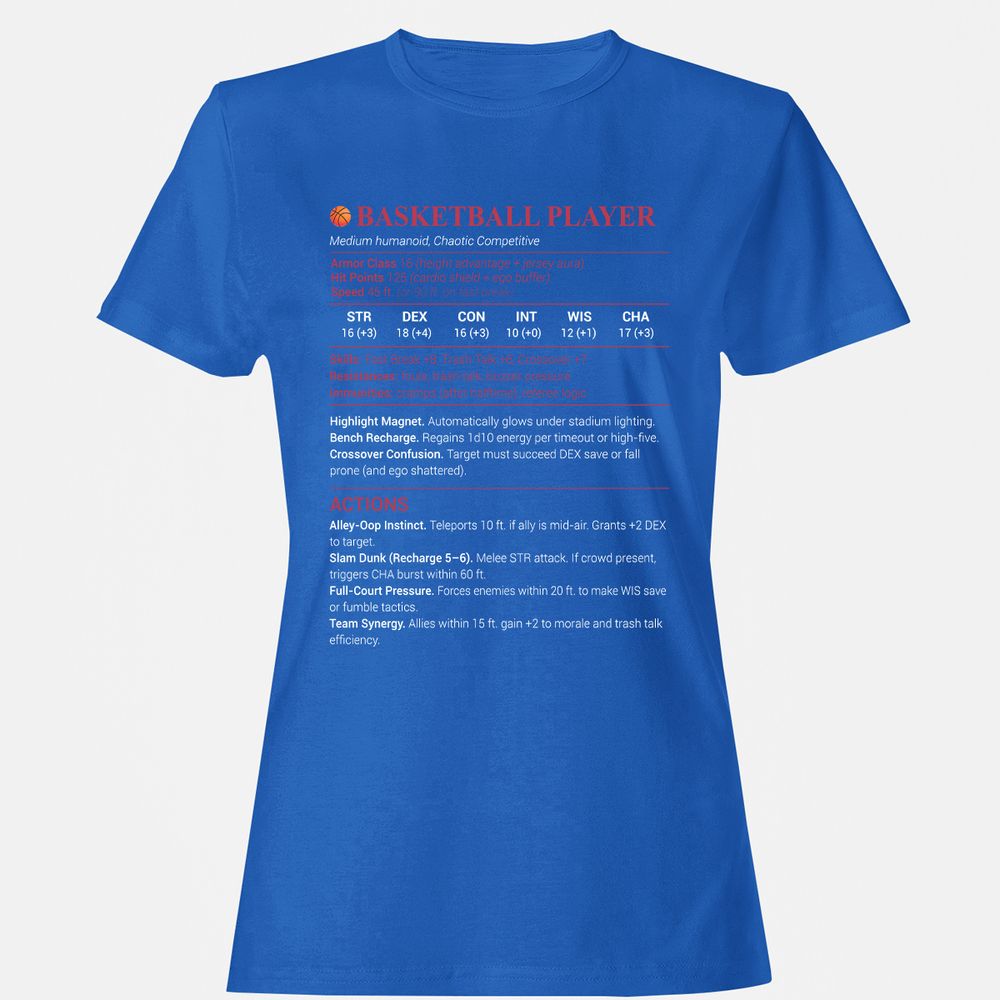 Basketball Player Women's T-Shirt - Royal - 14