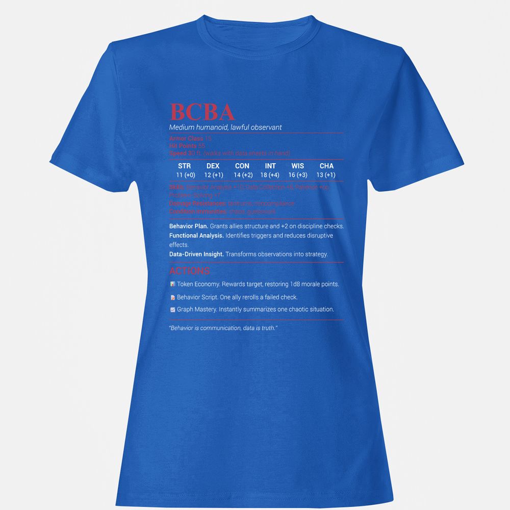 BCBA Women's T-Shirt - Royal - 14