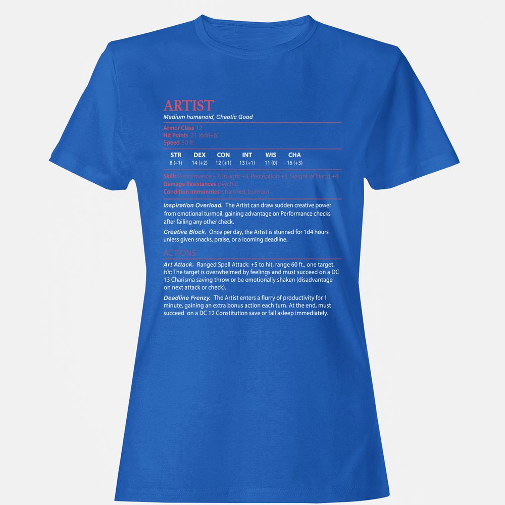 Artist Stats Women's T-Shirt - Royal - 14
