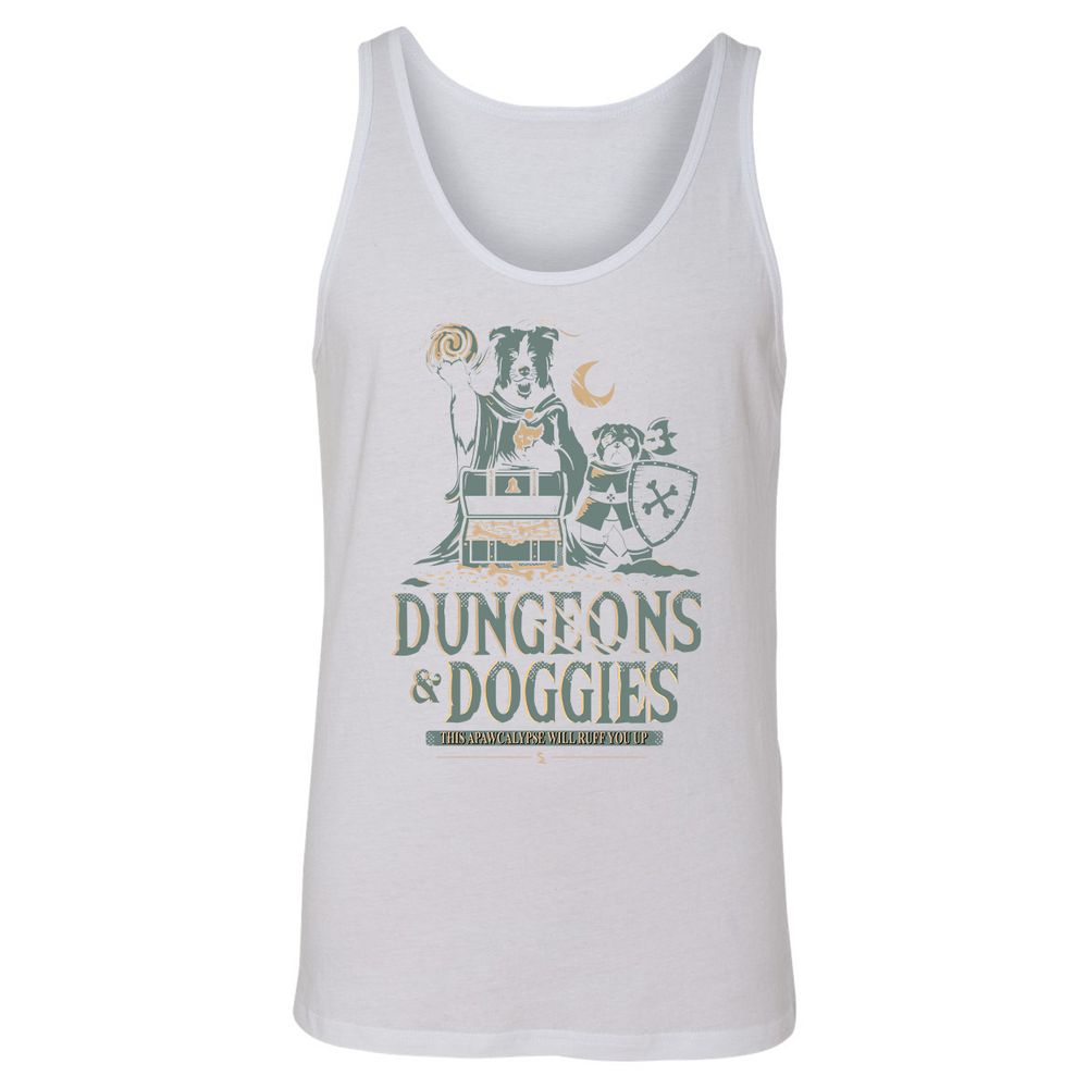 Dungeons & Doggies Unisex Jersey Tank - White - 14