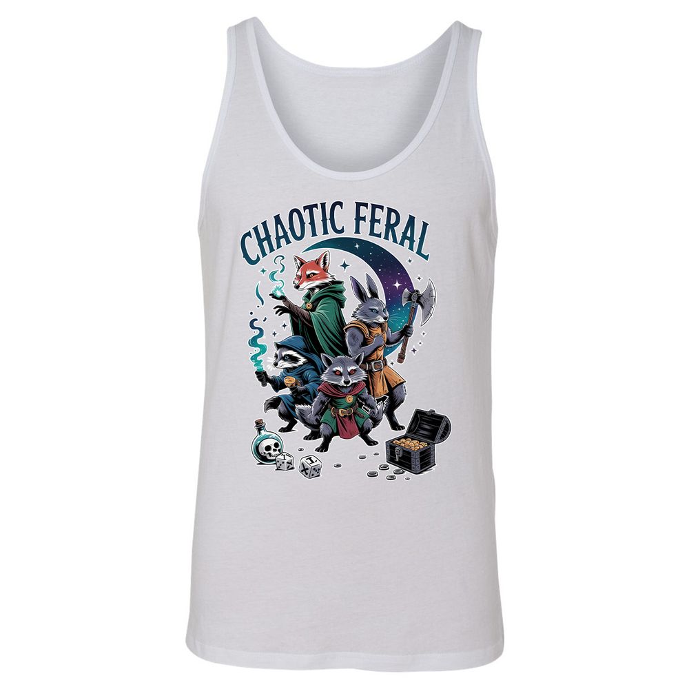 Chaotic Feral Unisex Jersey Tank - White - 14