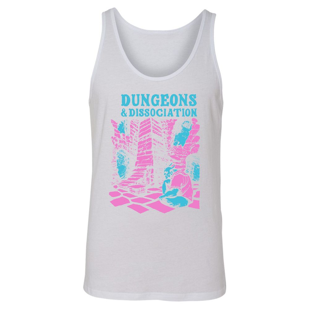 Dungeons And Dissociation Unisex Jersey Tank - White - 14