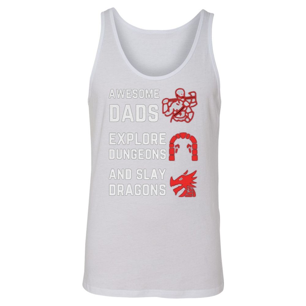 Awesome Dad Fathers Day Unisex Jersey Tank - White - 14