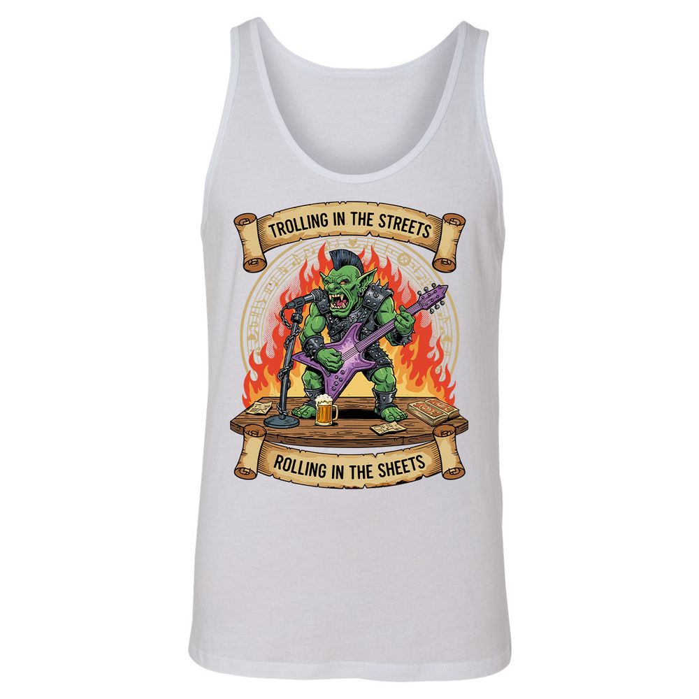 Trolling in the Streets Unisex Jersey Tank - White - 14