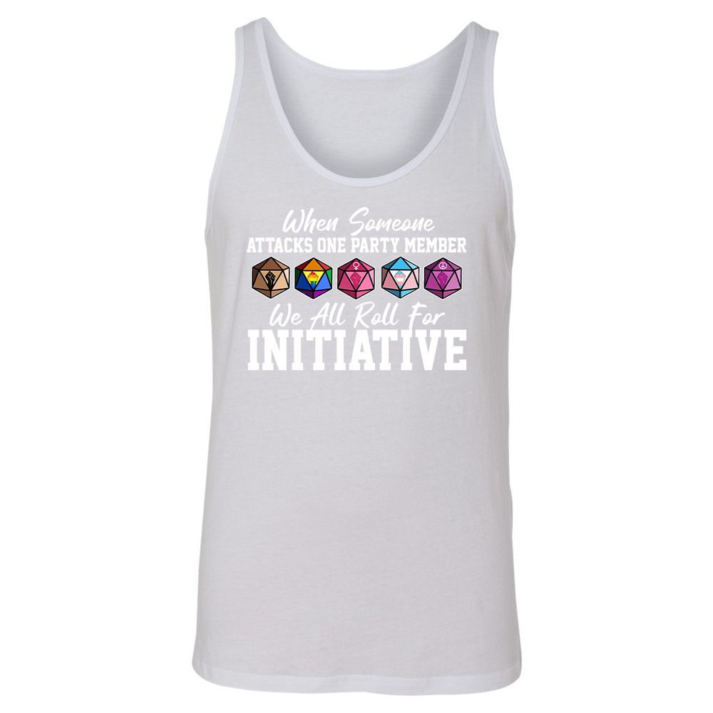 LGBT Roll For Initiative Unisex Jersey Tank - White - 14