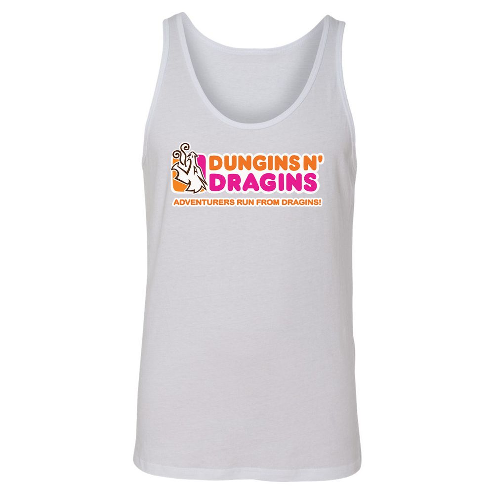 Dungins & Dragins Unisex Jersey Tank - White - 14