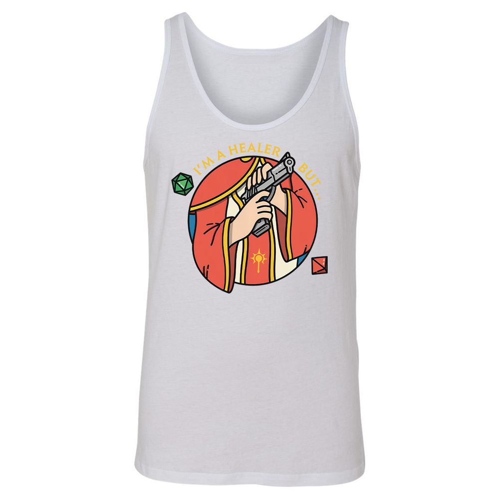 I'm A Healer But Unisex Jersey Tank - White - 14