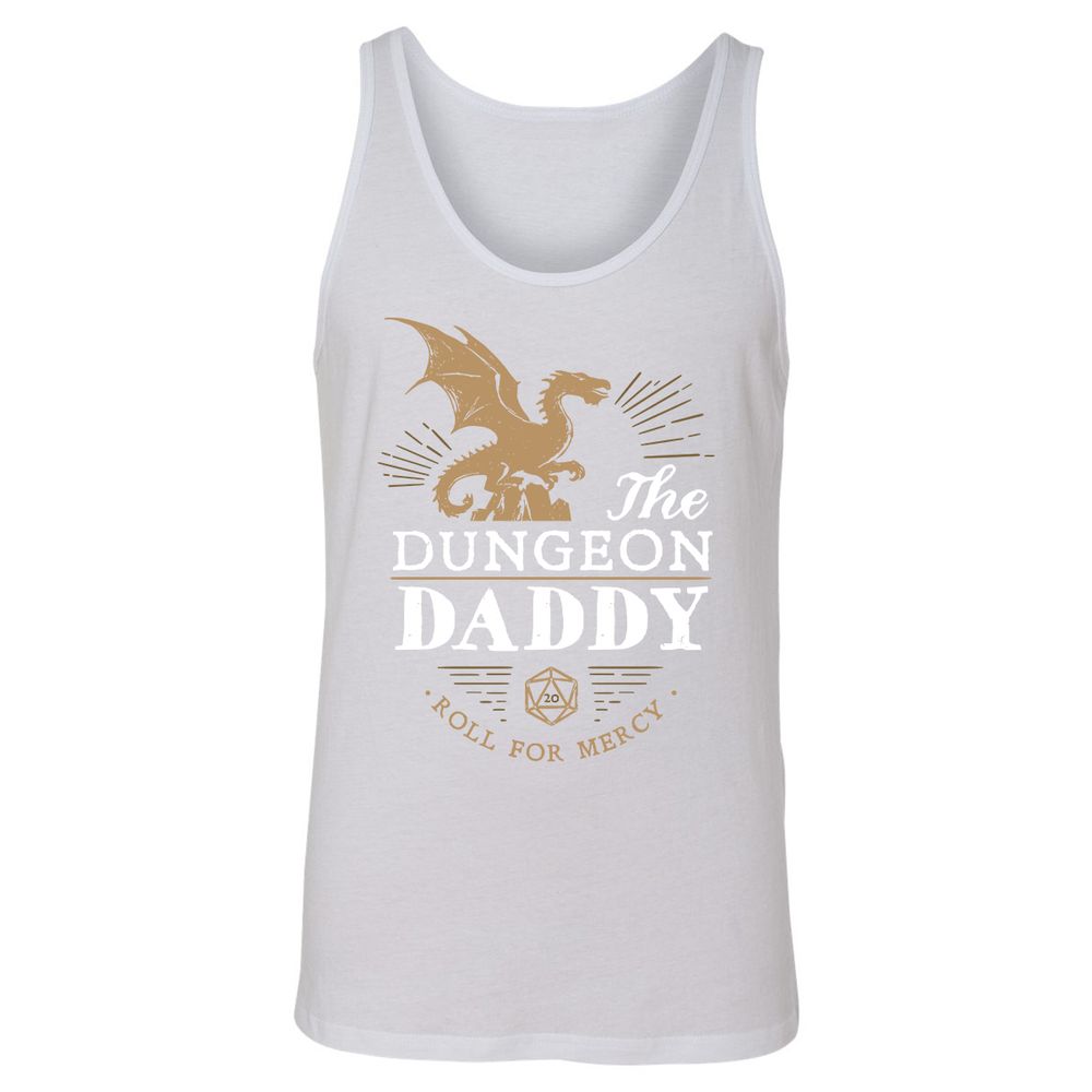 Dungeon Daddy Roll For Mercy Unisex Jersey Tank - White - 14