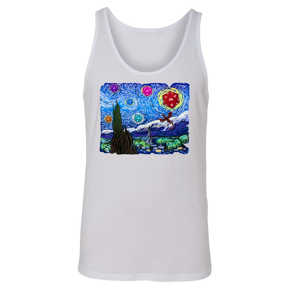 Dragon Starry Night Unisex Jersey Tank - White - 14