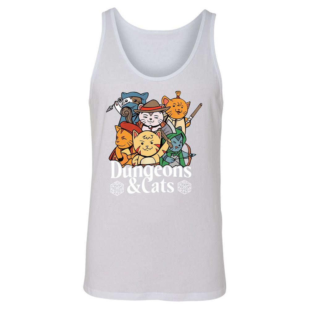 Dungeons & Cats Unisex Jersey Tank - White - 14