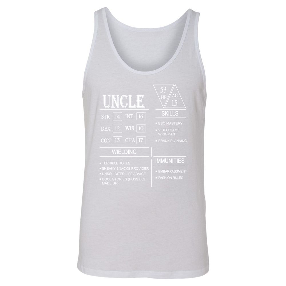 Uncle Stats Unisex Jersey Tank - White - 14