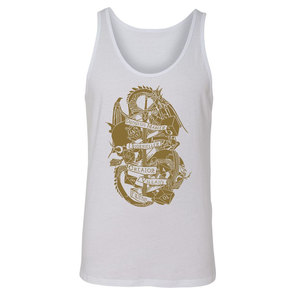 Dungeon Master Dragon Unisex Jersey Tank - White - 14