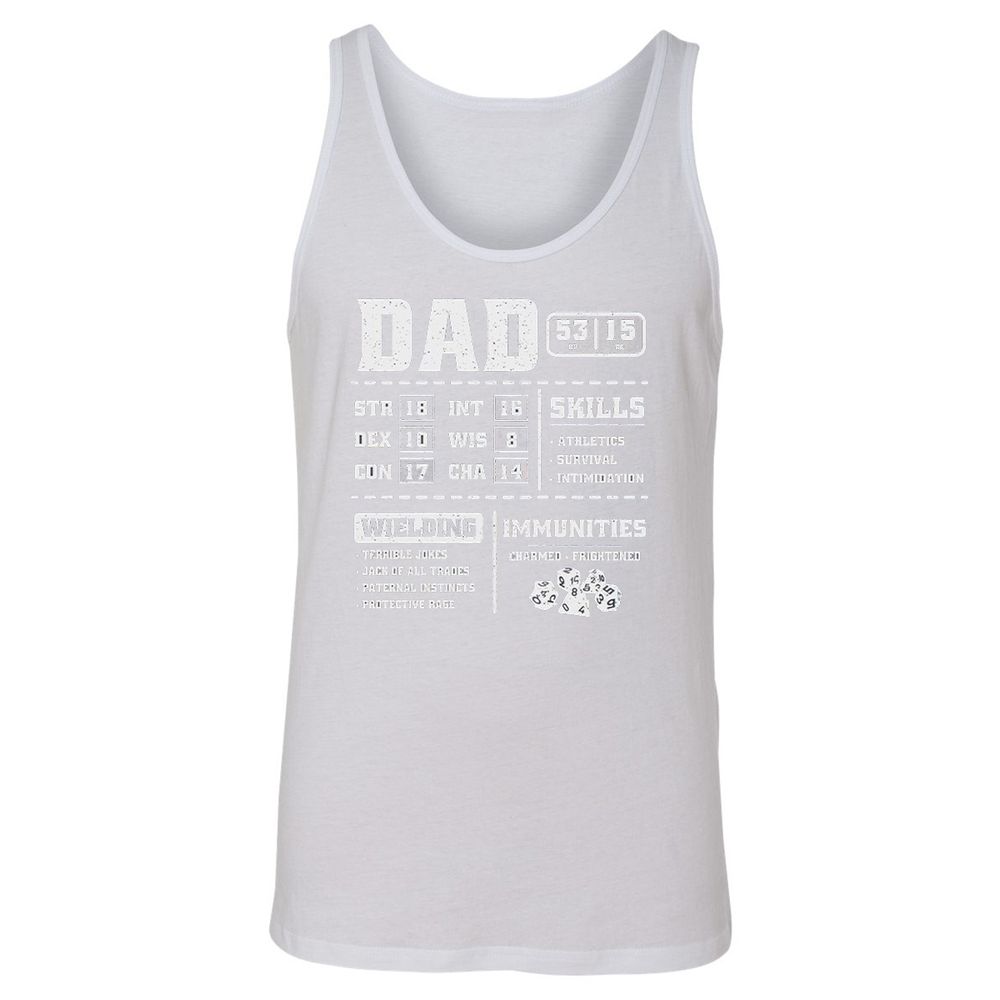 Dad Stat Block 2 Unisex Jersey Tank - White - 14