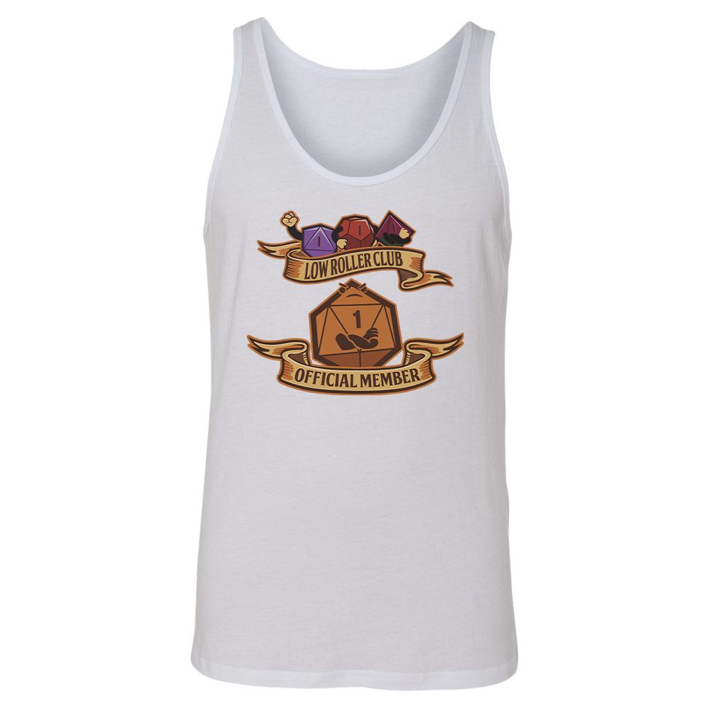 Low Roller Club Unisex Jersey Tank - White - 14