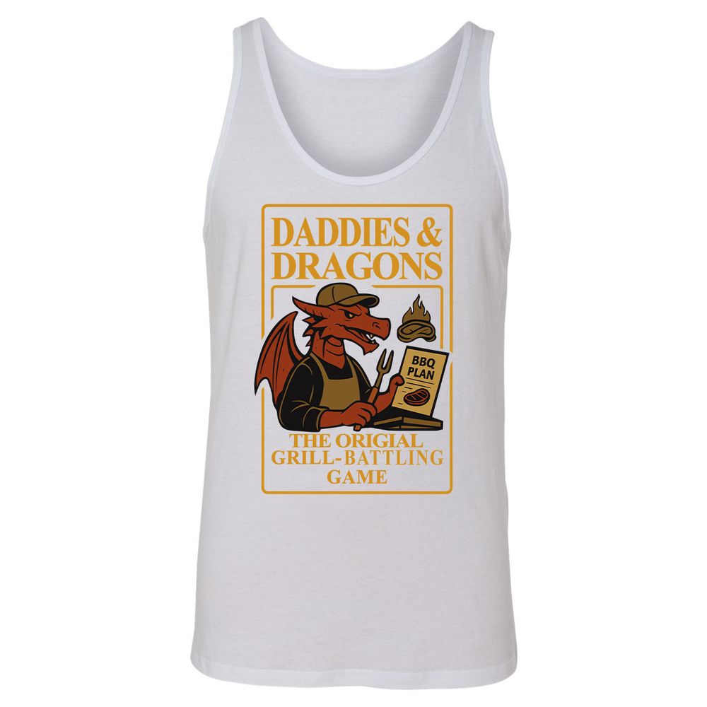 Daddies & Dragons Unisex Jersey Tank - White - 14