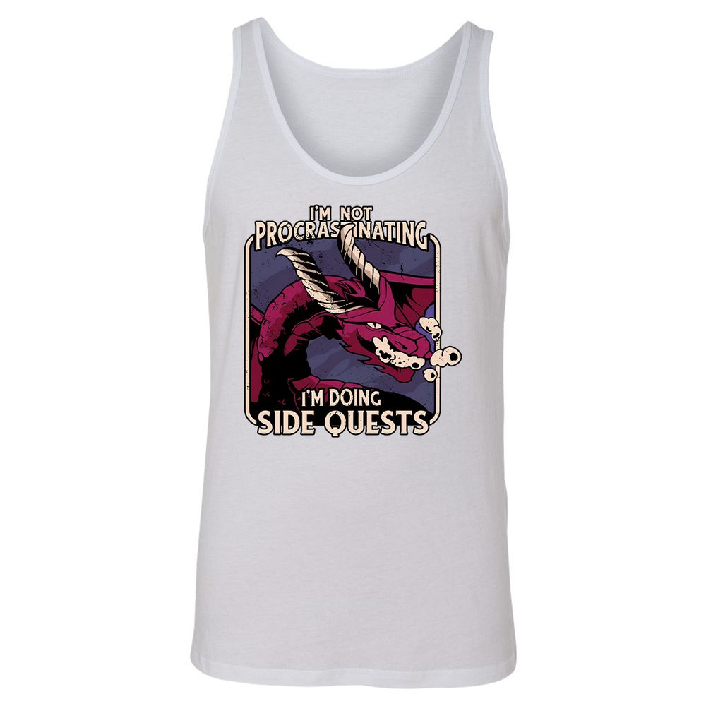 Doing Side Quests Unisex Jersey Tank - White - 14