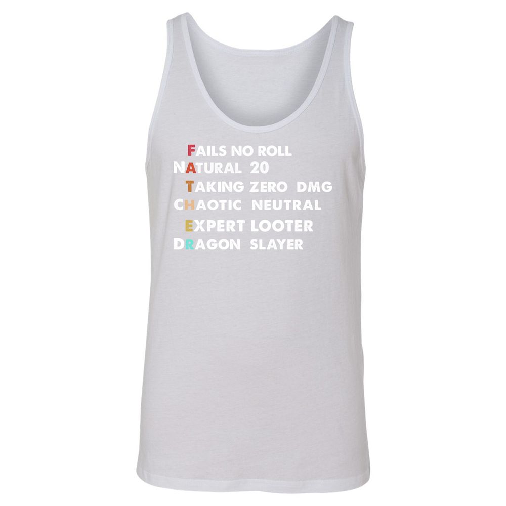 Father D&D Unisex Jersey Tank - White - 14