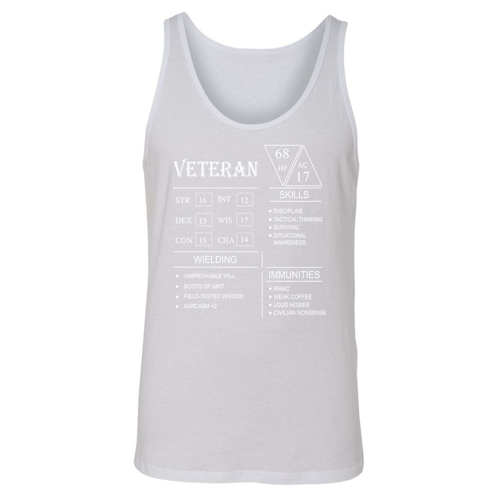 Veteran New Unisex Jersey Tank - White - 14
