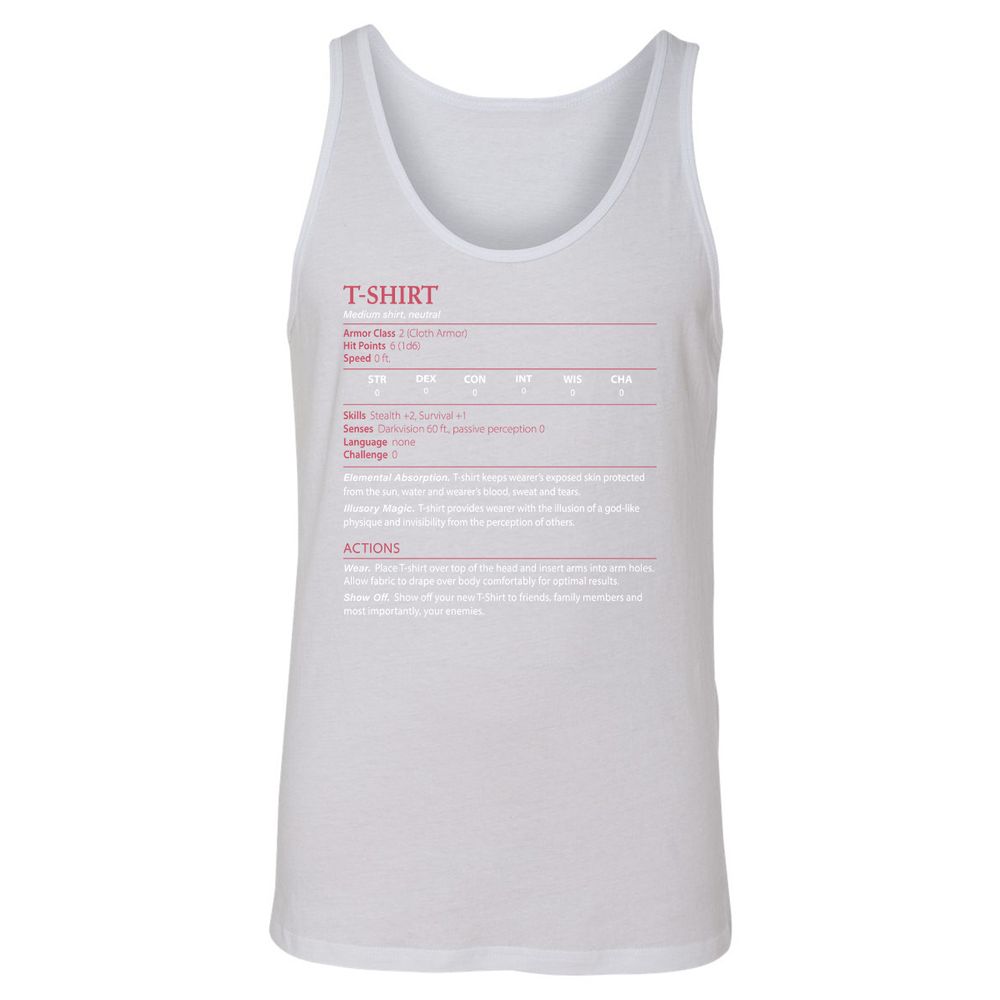 T-Shirt Unisex Jersey Tank - White - 14