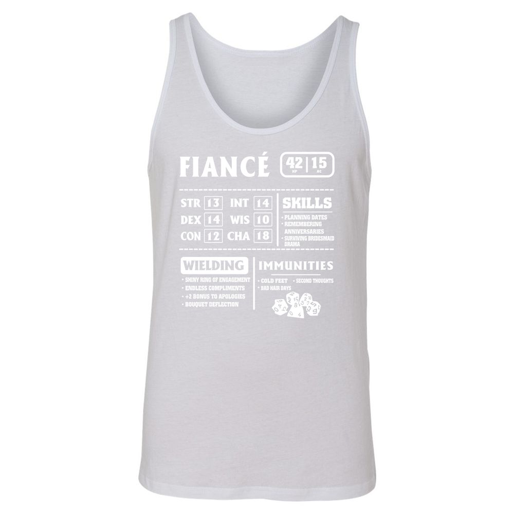 Fiance Stats Unisex Jersey Tank - White - 14