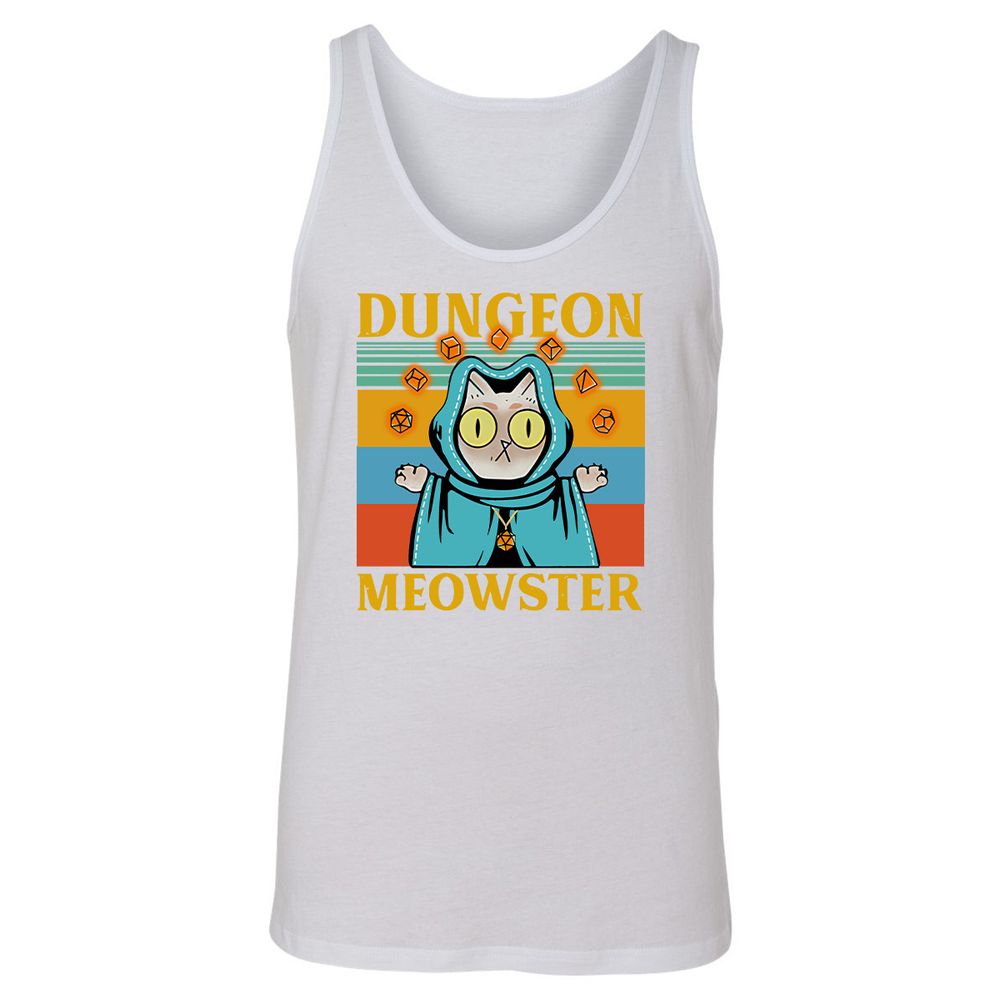 Dungeon Meowster Unisex Jersey Tank - White - 14
